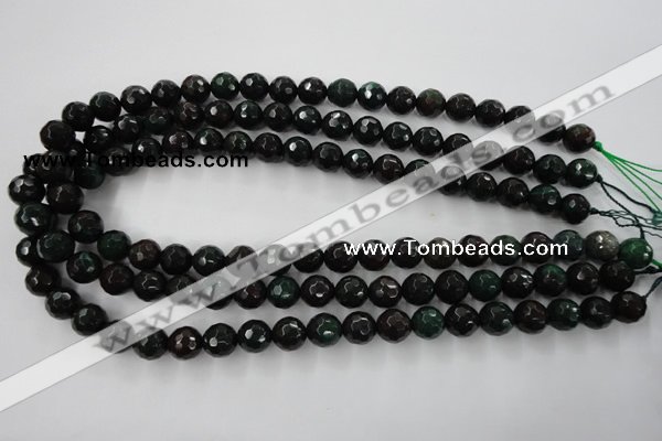 CPT403 15.5 inches 10mm faceted round green picture jasper beads