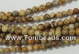 CPT450 15.5 inches 4mm round picture jasper beads wholesale
