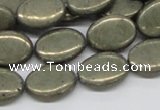 CPY14 16 inches 13*18mm oval pyrite gemstone beads wholesale