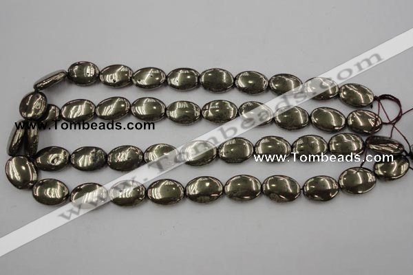 CPY234 15.5 inches 13*18mm oval pyrite gemstone beads wholesale