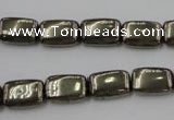 CPY240 15.5 inches 8*12mm rectangle pyrite gemstone beads wholesale