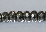 CPY588 15.5 inches 8*12mm faceted rondelle pyrite gemstone beads