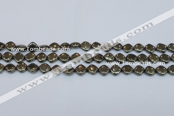 CPY648 15.5 inches 10*10mm diamond pyrite gemstone beads wholesale