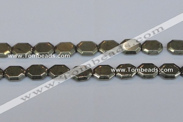 CPY655 15.5 inches 15*20mm octagonal pyrite gemstone beads