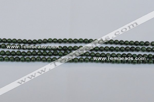CPY760 15.5 inches 4mm round pyrite gemstone beads wholesale