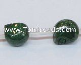 CPY795 Top drilled 12mm carved skull pyrite gemstone beads