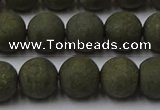 CPY815 15.5 inches 8mm round matte pyrite beads wholesale