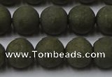 CPY816 15.5 inches 10mm round matte pyrite beads wholesale