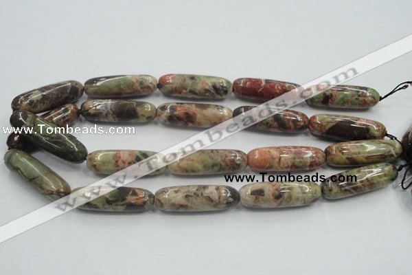 CRA10 15.5 inches 13*40mm cylinder natural rainforest agate beads