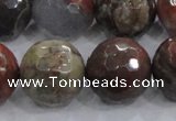 CRA107 15.5 inches 20mm faceted round rainforest agate beads