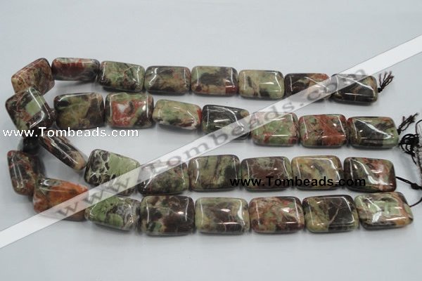 CRA25 15.5 inches 22*30mm rectangle natural rainforest agate beads