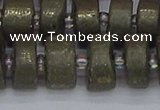 CRB1263 15.5 inches 8*16mm tyre matte pyrite gemstone beads