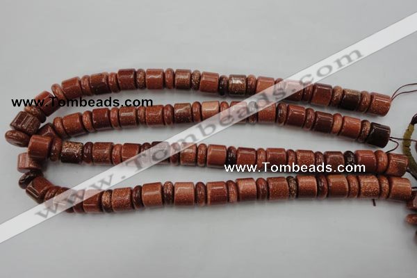 CRB131 15.5 inches 6*12mm & 10*12mm rondelle goldstone beads