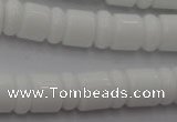 CRB133 15.5 inches 6*12mm & 10*12mm rondelle white porcelain beads