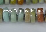 CRB1361 15.5 inches 6*10mm faceted rondelle Chinese amazonite beads