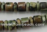 CRB138 15.5 inches 6*12mm & 10*12mm rondelle rhyolite gemstone beads