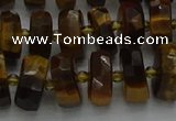 CRB1431 15.5 inches 6*10mm faceted rondelle yellow tiger eye beads