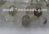 CRB1813 15.5 inches 5*8mm faceted rondelle green rutilated quartz beads