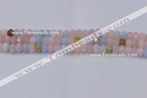 CRB1829 15.5 inches 5*8mm faceted rondelle morganite beads