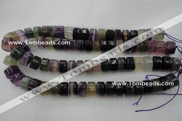 CRB185 15.5 inches 10*16mm rondelle rainbow fluorite beads