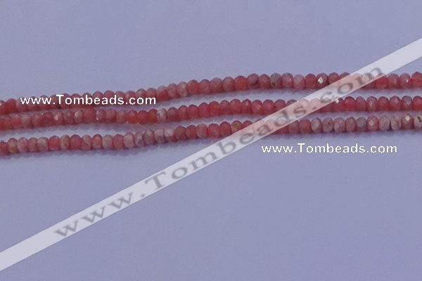 CRB1884 15.5 inches 2*3mm faceted rondelle rhodochrosite beads