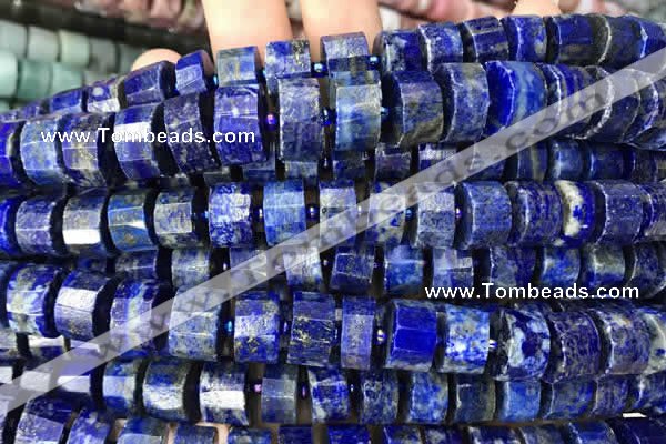 CRB2142 15.5 inches 11mm - 12mm faceted tyre lapis lazuli beads