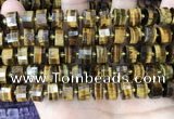 CRB2198 15.5 inches 11mm - 12mm faceted tyre yellow tiger eye beads