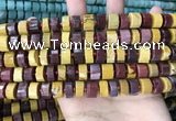 CRB2201 15.5 inches 8mm - 9mm faceted tyre mookaite beads