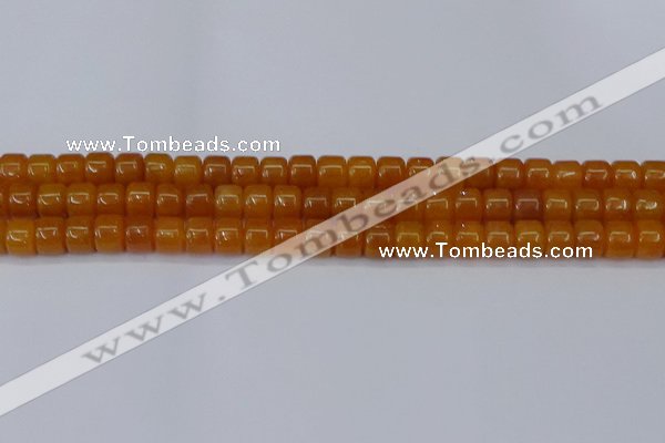 CRB2501 15.5 inches 6*8mm rondelle yellow jade beads wholesale
