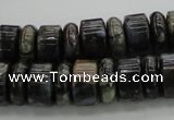 CRB253 15.5 inches 5*14mm - 10*14mm rondelle grey opal gemstone beads