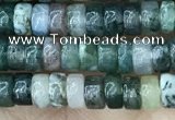 CRB2559 15.5 inches 2*4mm heishi moss agate beads wholesale