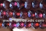 CRB2602 15.5 inches 3*4mm faceted rondelle red garnet beads