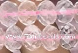 CRB3003 15.5 inches 8*10mm faceted rondelle rose quartz beads