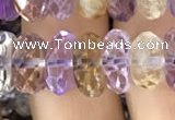 CRB3021 15.5 inches 6*11mm faceted rondelle ametrine beads