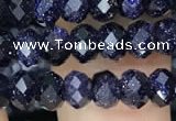 CRB3033 15.5 inches 4*6mm faceted rondelle blue goldstone beads