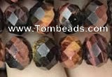 CRB3044 15.5 inches 8*10mm faceted rondelle red tiger eye beads