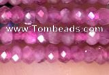 CRB3110 15.5 inches 2*3mm faceted rondelle tiny pink tourmaline beads