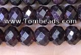 CRB3191 15.5 inches 4*6mm faceted rondelle tiny red garnet beads