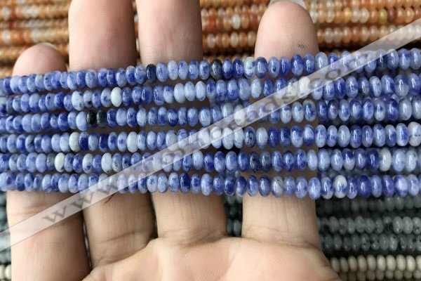 CRB4005 15.5 inches 2.5*4.5mm rondelle blue spot stone beads wholesale