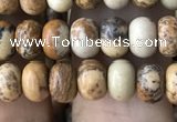 CRB4051 15.5 inches 4*6mm rondelle picture jasper beads wholesale