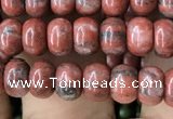 CRB4055 15.5 inches 4*6mm rondelle red sesame jasper beads wholesale