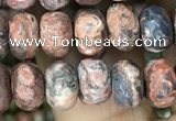 CRB4124 15.5 inches 5*8mm faceted rondelle leopard skin jasper beads
