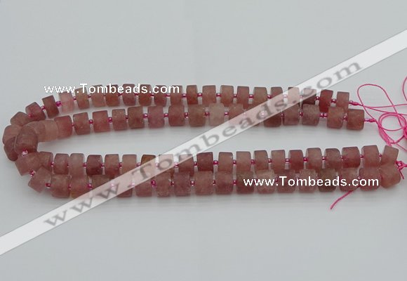 CRB477 15.5 inches 5*8mm tyre strawberry quartz beads wholesale
