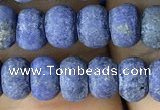 CRB5025 15.5 inches 4*6mm rondelle matte lapis lazuli beads wholesale