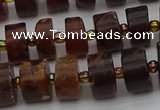 CRB507 15.5 inches 6*12mm tyre orange garnet beads wholesale