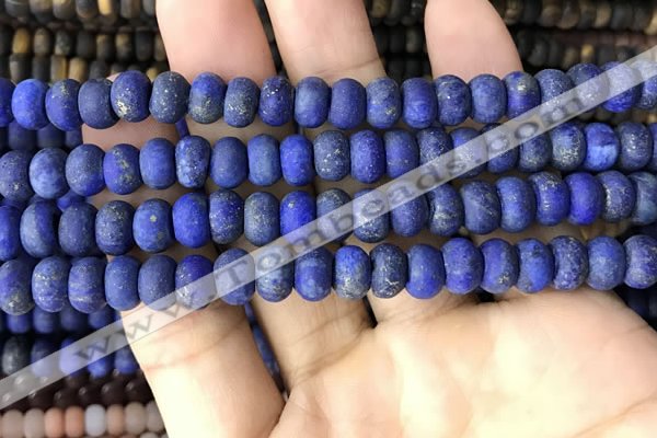 CRB5075 15.5 inches 5*8mm rondelle matte lapis lazuli beads wholesale