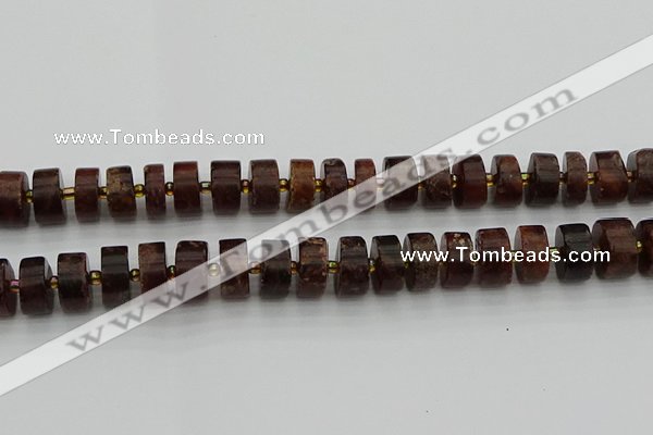 CRB509 15.5 inches 8*16mm tyre orange garnet beads wholesale