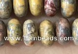 CRB5335 15.5 inches 5*8mm rondelle leopard skin jasper beads