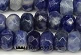 CRB5811 15 inches 4*6mm, 5*8mm, 6*10mm faceted rondelle sodalite beads