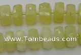 CRB607 15.5 inches 8*14mm faceted rondelle yellow opal beads
